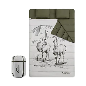 Спальний мішок двомісний із подушками Naturehike NH21MSD06. Зелений