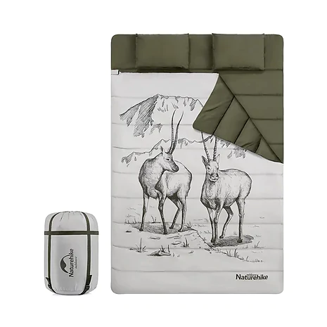 Спальний мішок двомісний із подушками Naturehike NH21MSD06. Зелений