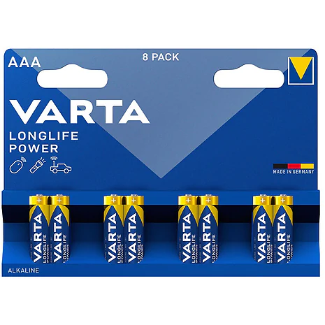 Батарейки Varta LR3/AAA Longlife Power Alkaline, 8 шт