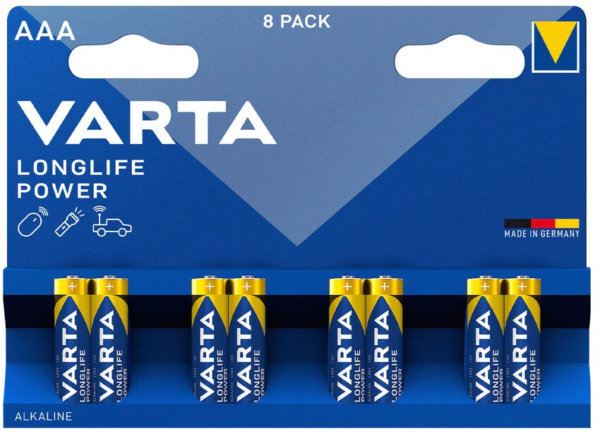 Батарейки Varta LR3/AAA Longlife Power Alkaline, 8 шт