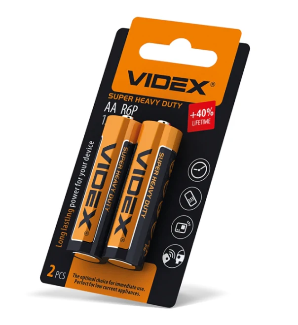 Батарейка Videx R6/AA солевая 2шт