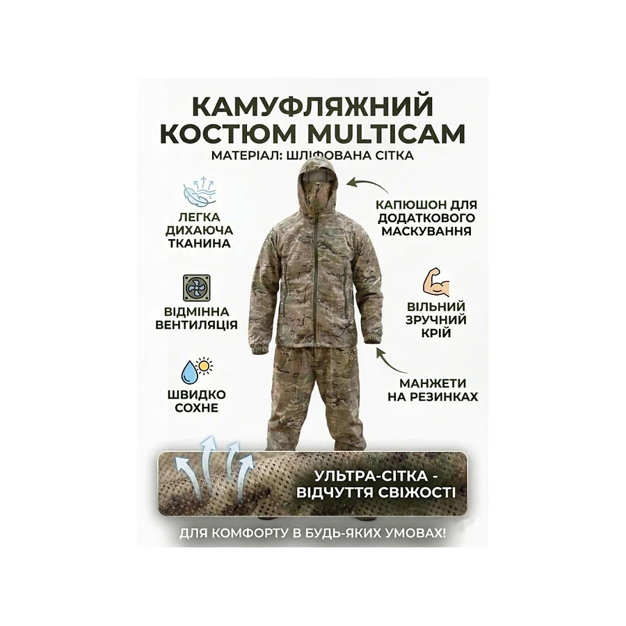 Маскировочный летний костюм Forest Gump D3. Мультикам