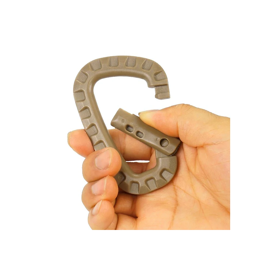 Карабін полімерний Fast Lock MOLLE для тактичного спорядження. Койот