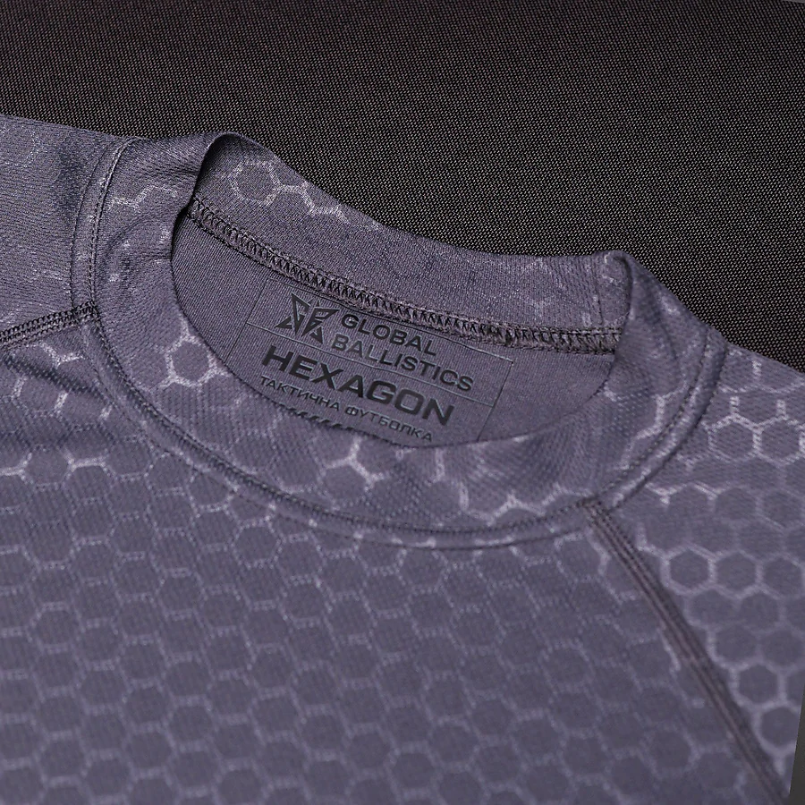 Тактична футболка Global Ballistics Hexagon. Сірий