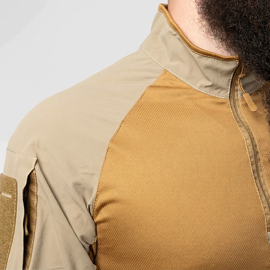 Тактичний літній костюм з убаксом Combatant Raider Core короткий рукав та шортами Rip-Stop PolyCotton SPECPROM. Койот