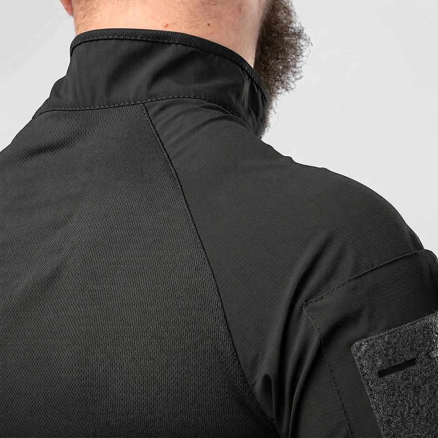 Тактичний літній костюм з убаксом Combatant Raider Core короткий рукав та шортами Rip-Stop PolyCotton SPECPROM. Чорний