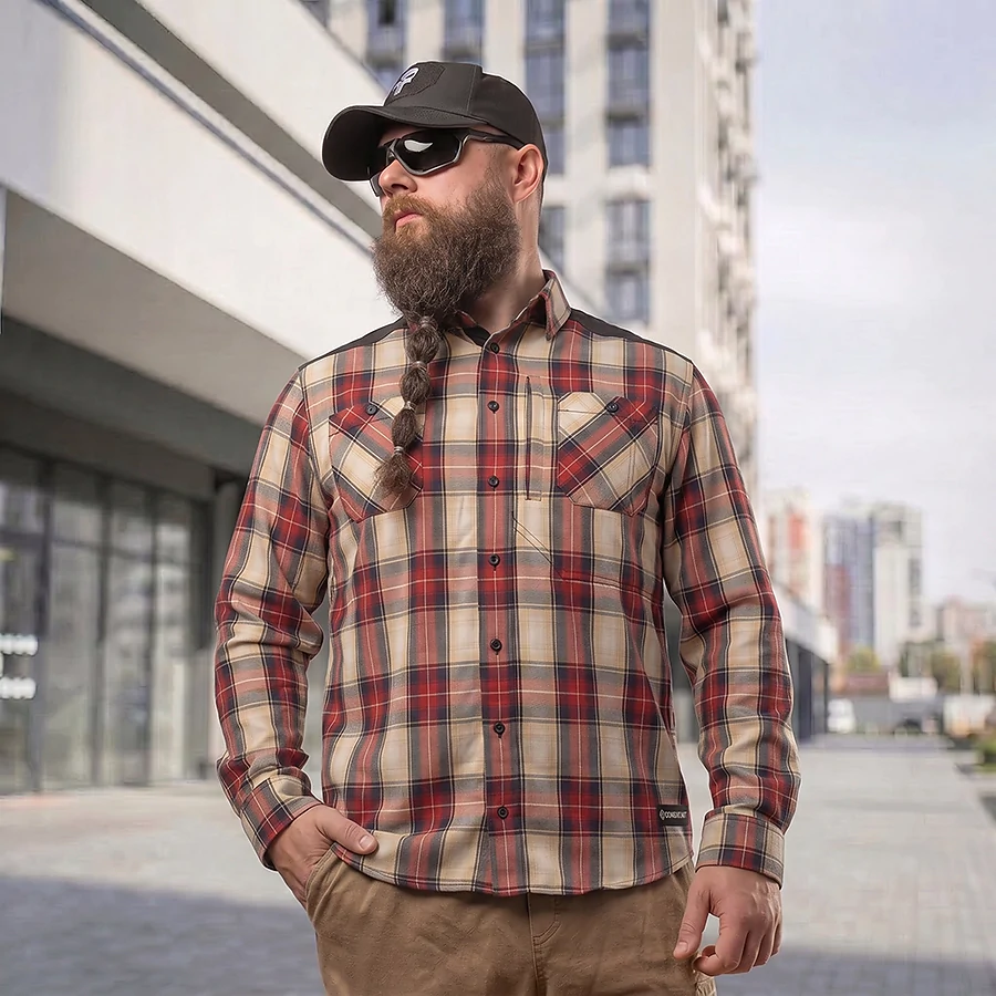 Рубашка в клетку Combatant Blackwater Pro. Красный