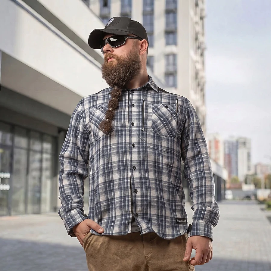Рубашка в клетку Combatant Blackwater Pro. Синий