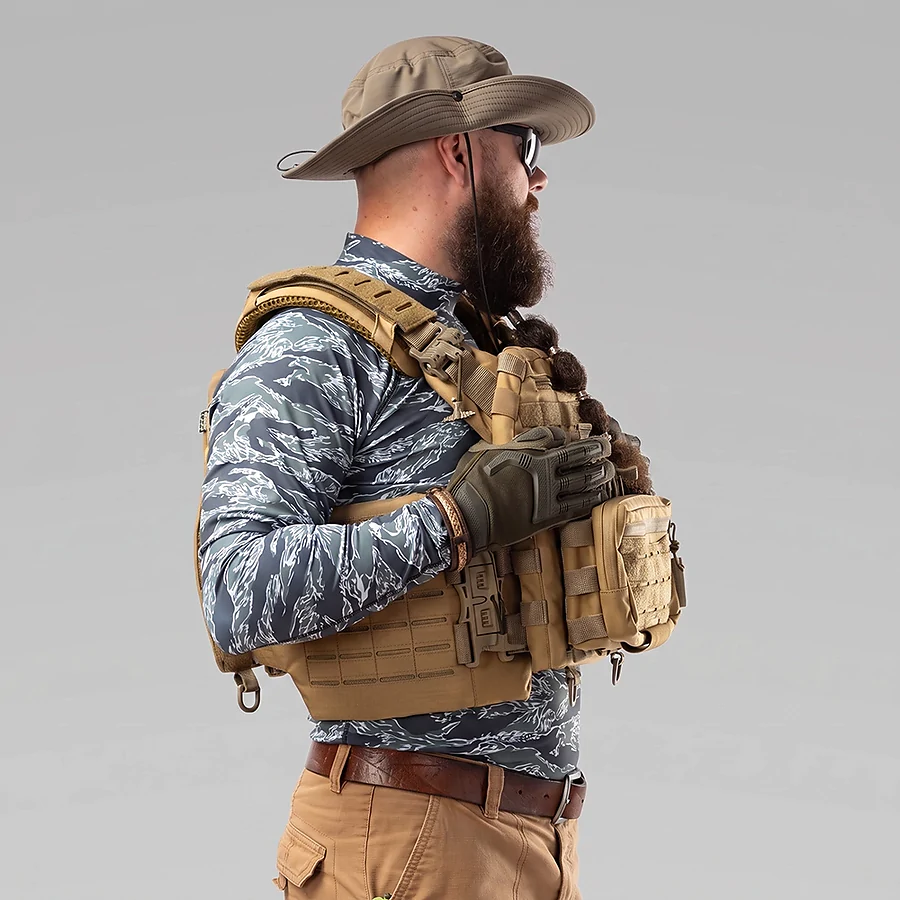 Чоловічий тактичний рашгард Combatant ASSAULT PRO LS. Tiger Blue