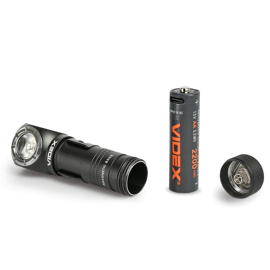 Портативный светодиодный фонарь VIDEX VLF-A056H 200Lm 5000K. Черный