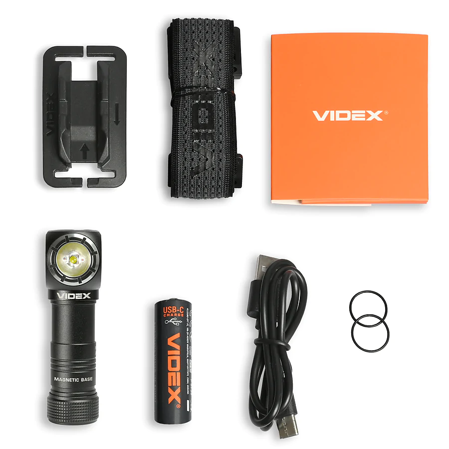 Портативный светодиодный фонарь VIDEX VLF-A056H 200Lm 5000K. Черный
