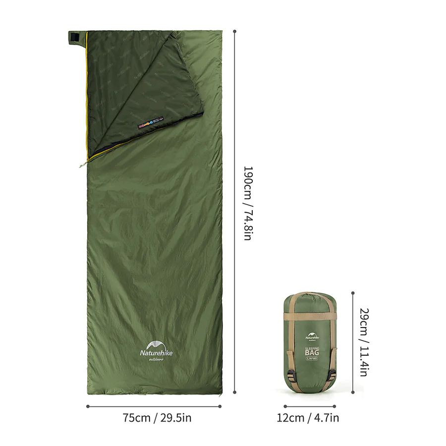 Спальный мешок Naturehike LW180 Mini NH21MSD04 левый. Олива