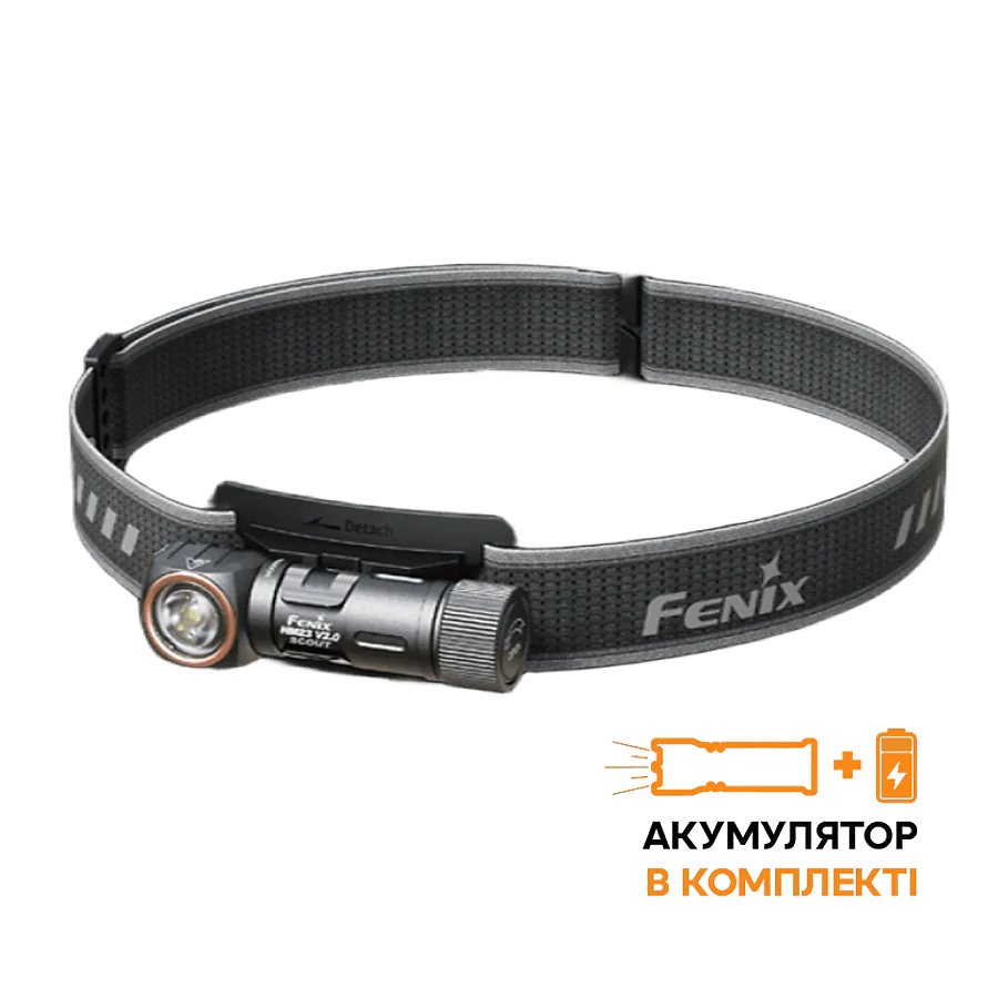 Ліхтар налобний тактичний з червоним світлом Fenix Scout HM23 V2.0. Чорний
