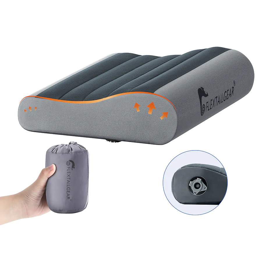 Подушка надувная анатомическая Flextail Zero Pillow SE. Серый