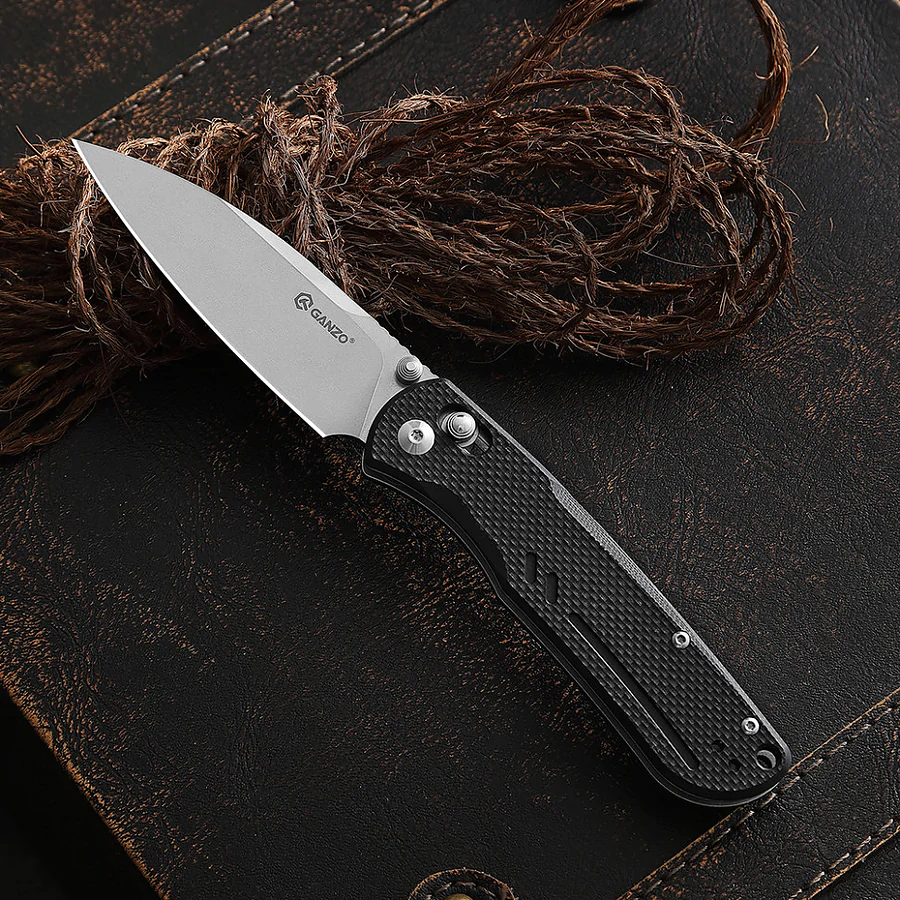 Нож складной туристический Ganzo G771 8.8 см D2 / G10. Черный