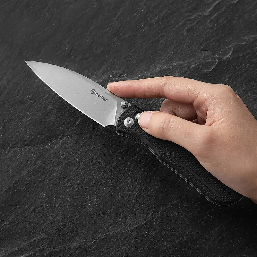 Нож складной туристический Ganzo G771 8.8 см D2 / G10. Черный