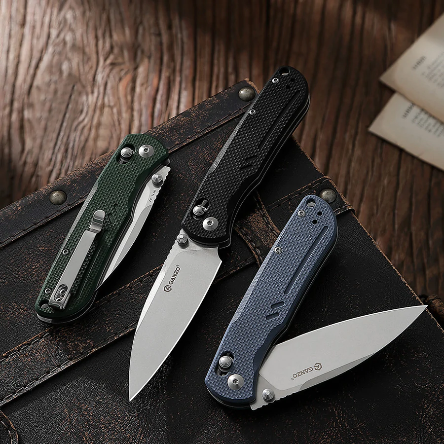 Нож складной туристический Ganzo G771 8.8 см D2 / G10. Черный