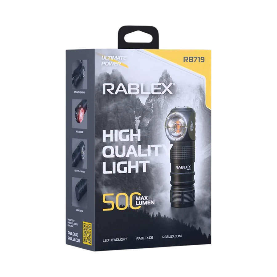 Налобний світлодіодний ліхтар Rablex Rablex RB719. Чорний