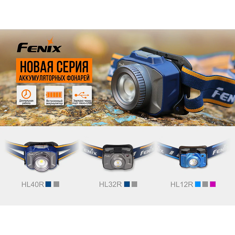 Ліхтар налобний Fenix HL40R Cree XP-LHIV2 LED синій