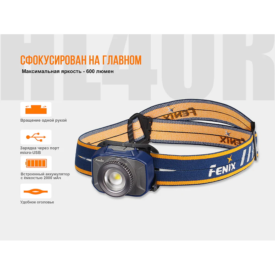 Ліхтар налобний Fenix HL40R Cree XP-LHIV2 LED синій