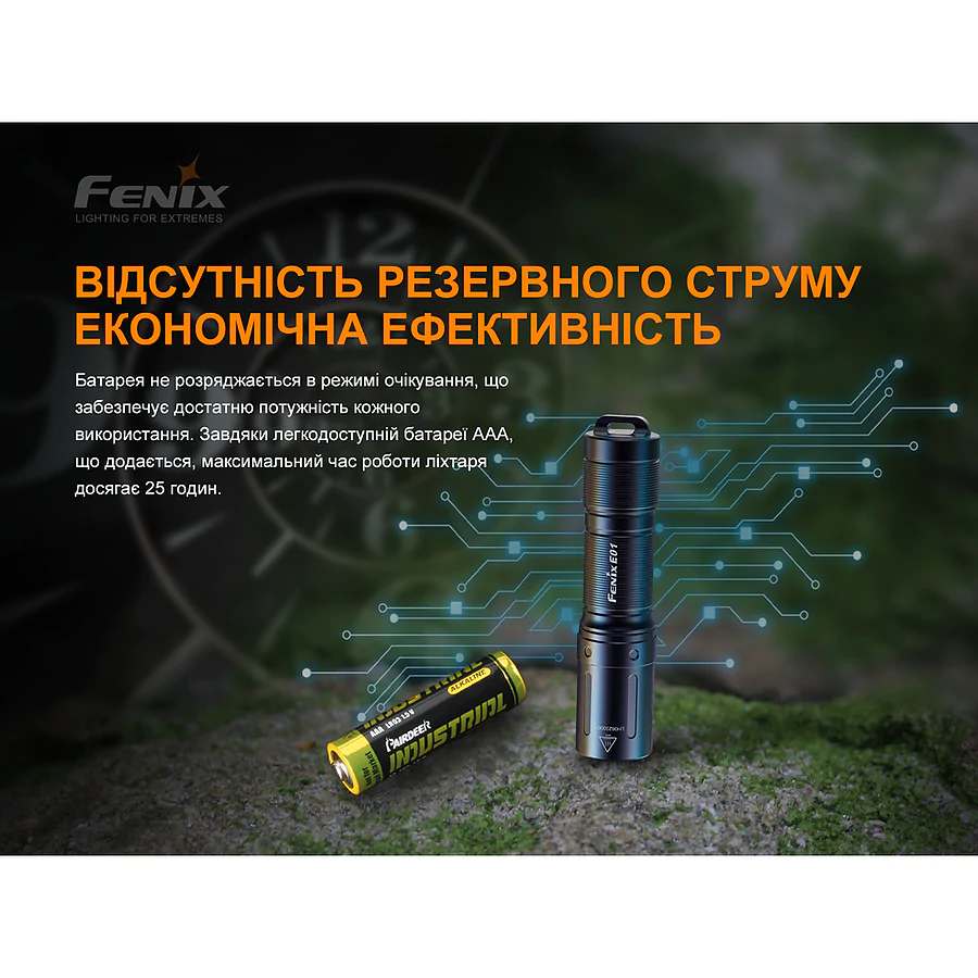 Ліхтарик-брелок ручний Fenix E01 V2.0 чорний
