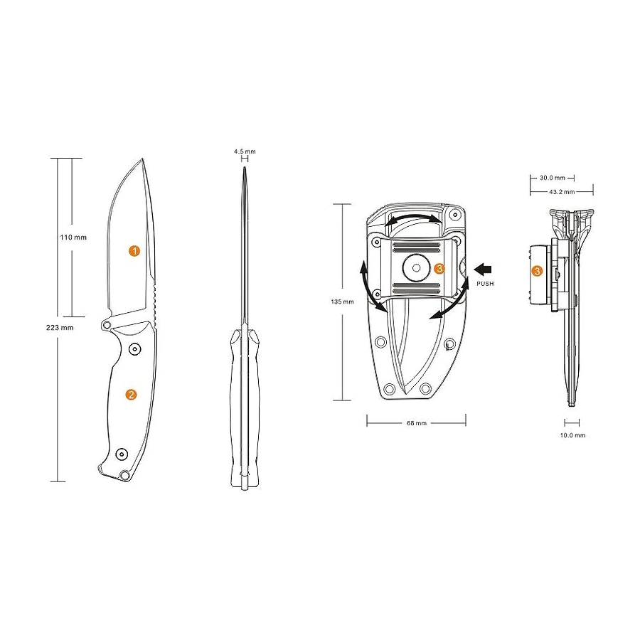 Ніж Ruike Jager F118-G Gray
