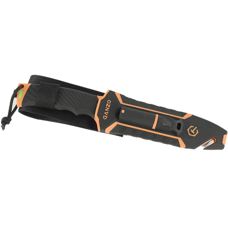 Нож с паракордом Ganzo G8012V2-OR, оранжевый