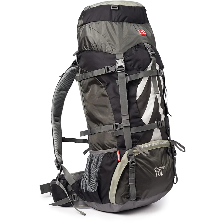 Рюкзак туристичний Naturehike NH70B070-B, 70л+5л, чорно-сірий