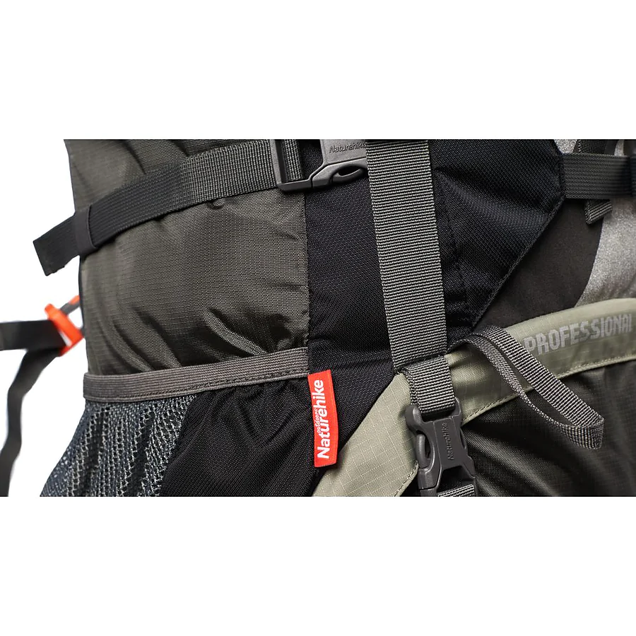 Рюкзак туристичний Naturehike NH70B070-B, 70л+5л, чорно-сірий