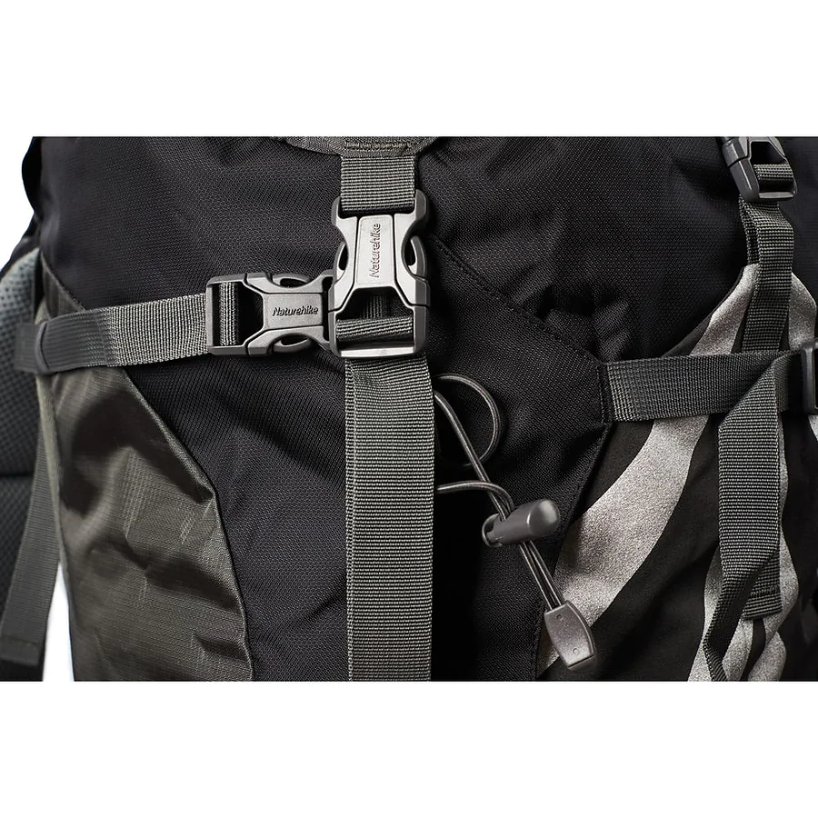 Рюкзак туристичний Naturehike NH70B070-B, 70л+5л, чорно-сірий