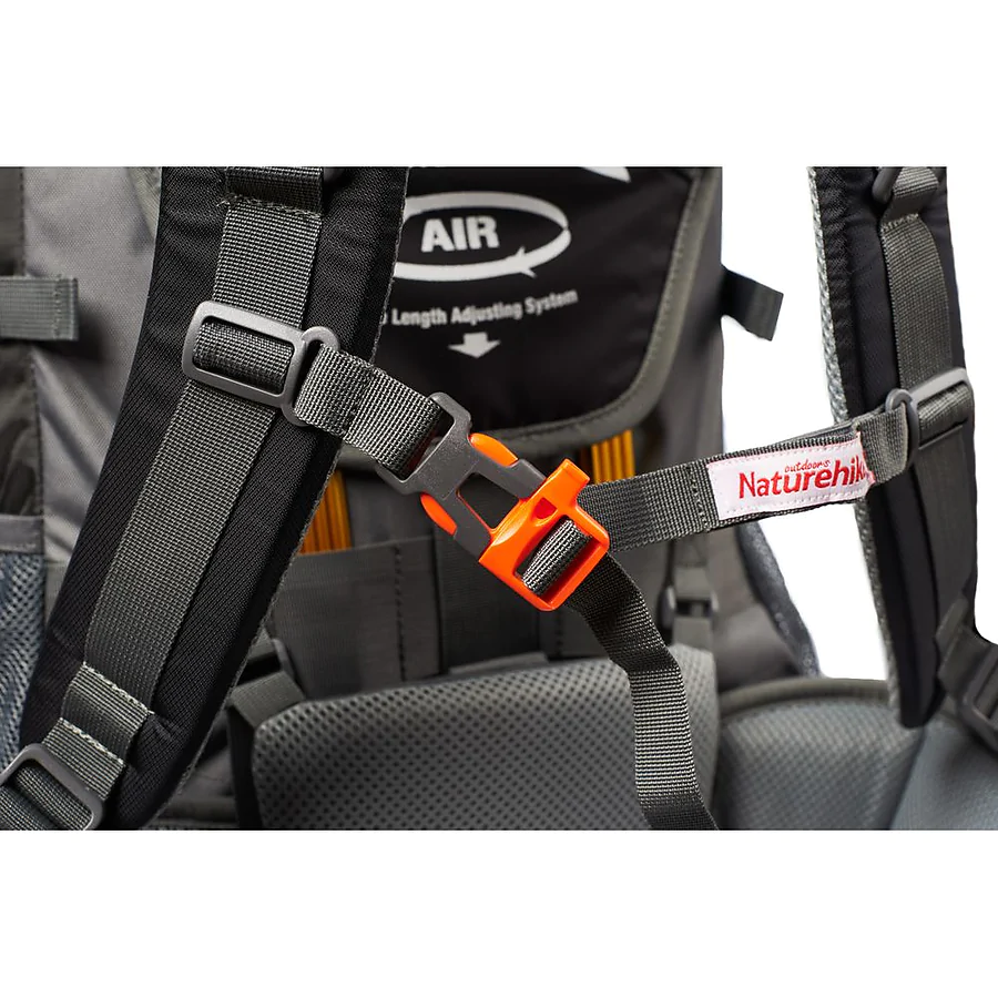 Рюкзак туристичний Naturehike NH70B070-B, 70л+5л, чорно-сірий