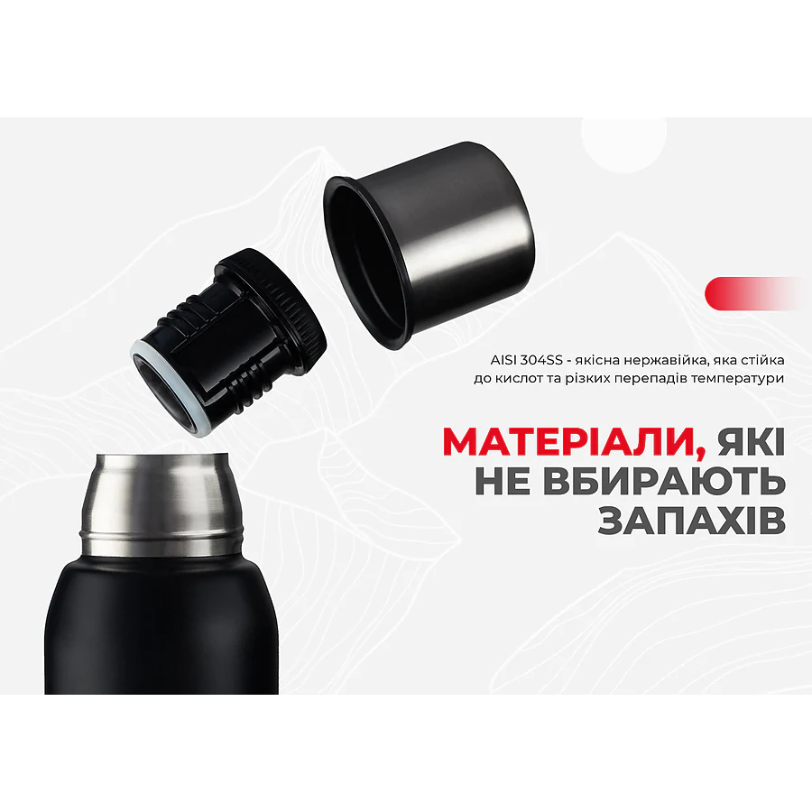 Термос сталевий 1,0 л Naturehike Q-9H NH19SJ010. Чорний