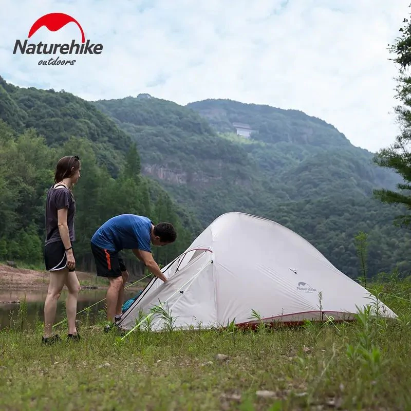 Палатка сверхлегкая трехместная с футпринтом Naturehike Cloud Up 3 Updated NH18T030-T, 210T, зеленый