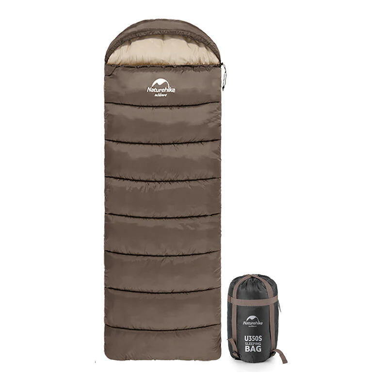 Спальник с капюшоном лівий (1°C) Naturehike U350 NH20MSD07. Коричневый