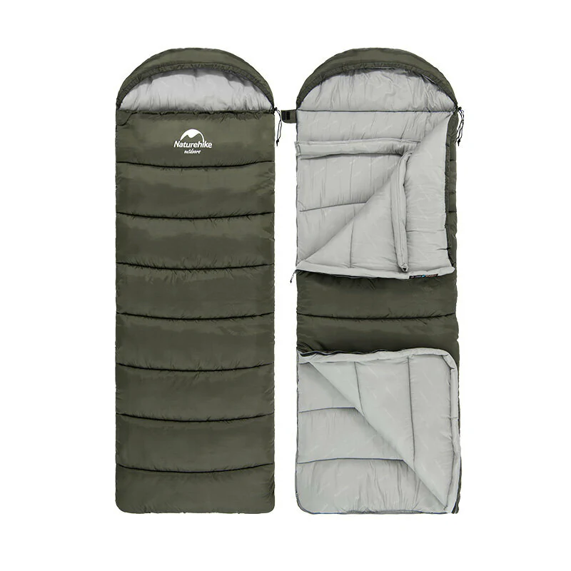 Спальник с капюшоном правый (1°C) Naturehike U350 NH20MSD07. Зеленый