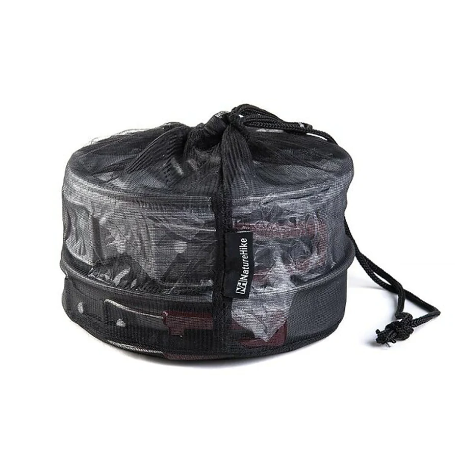 Набір посуду (2 каструлі + кришки +сковорода). Naturehike NH15T203-G 3-4 NH carbon