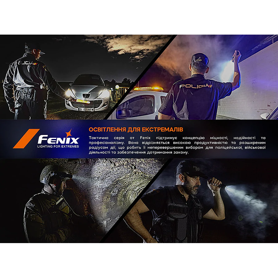 Тактическая ручка с фонариком Fenix T6. Черный