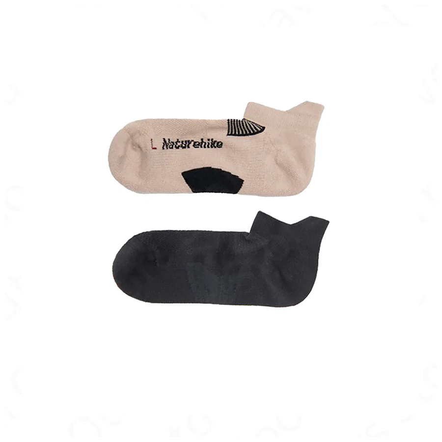 Носки низкие Naturehike NH21FS014, 2 пары (бежевые, черные)