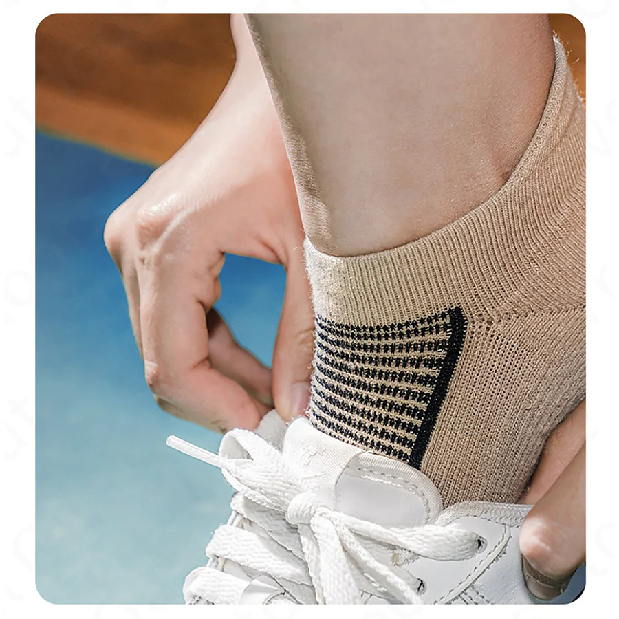 Носки низкие Naturehike NH21FS014, 2 пары (бежевые, черные)
