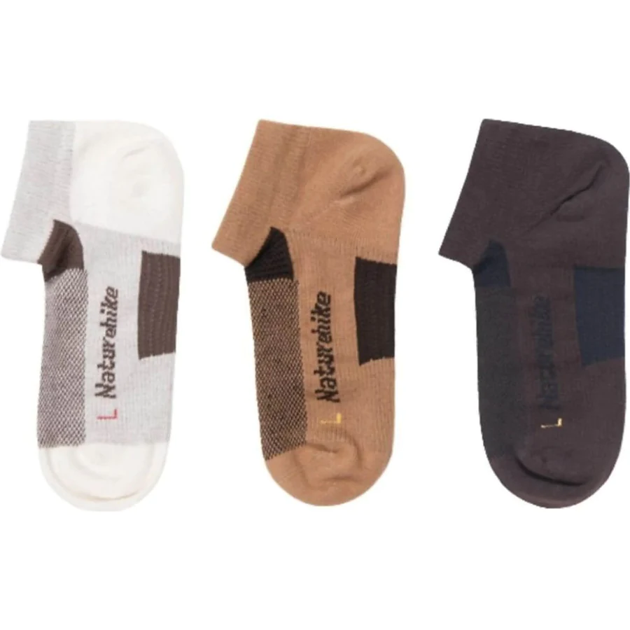 Носки быстро высыхающие Naturehike NH21FS013, 3 пары (бежевые, коричневые, черные), размер М