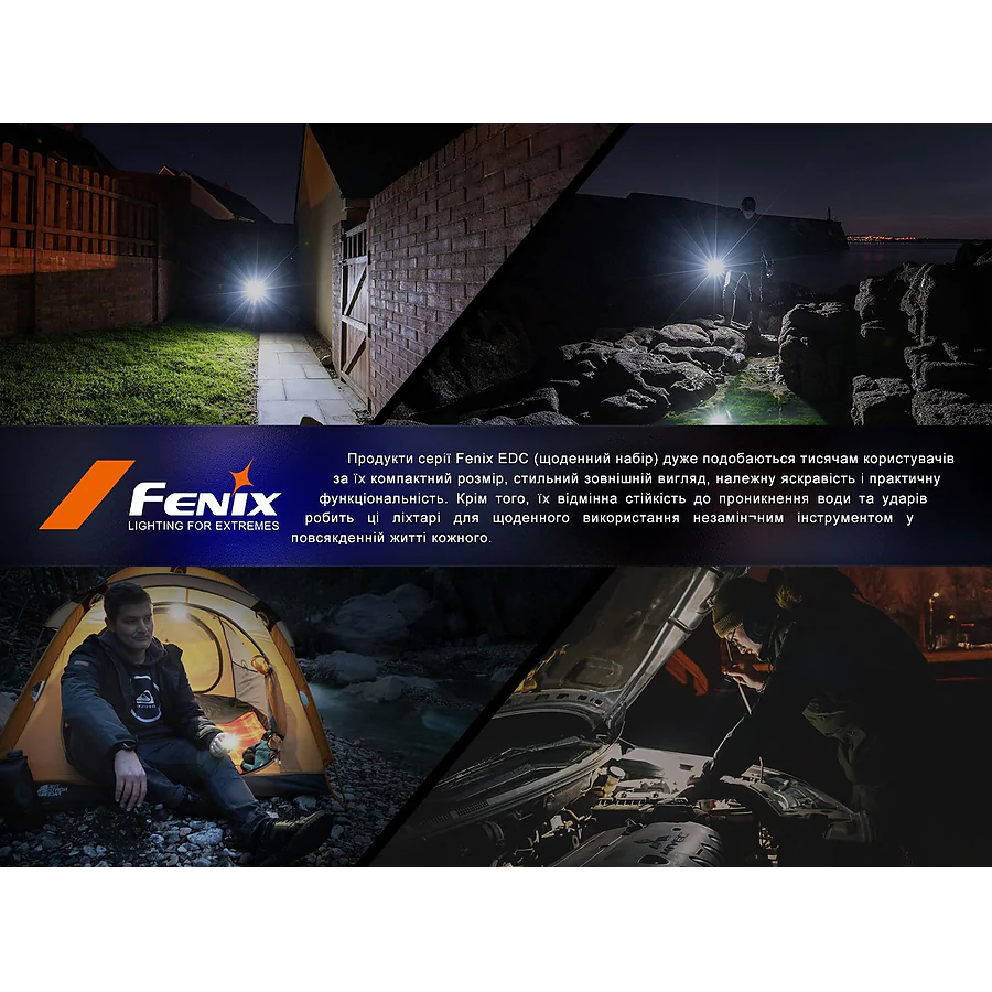 Фонарь наключный Fenix ​​E03R V2.0, синий