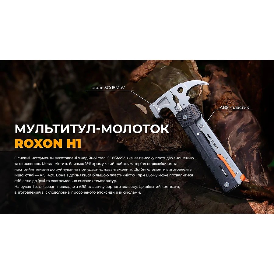 Мультитул-молоток Roxon H1, чорний