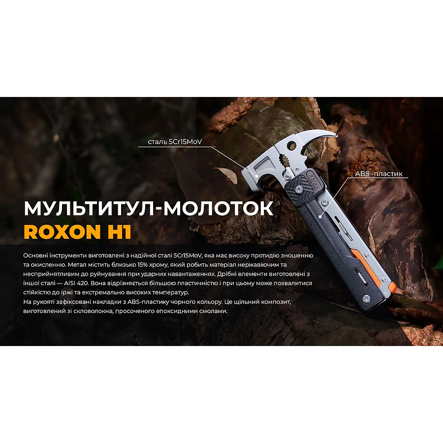 Мультитул-молоток Roxon H1, чорний