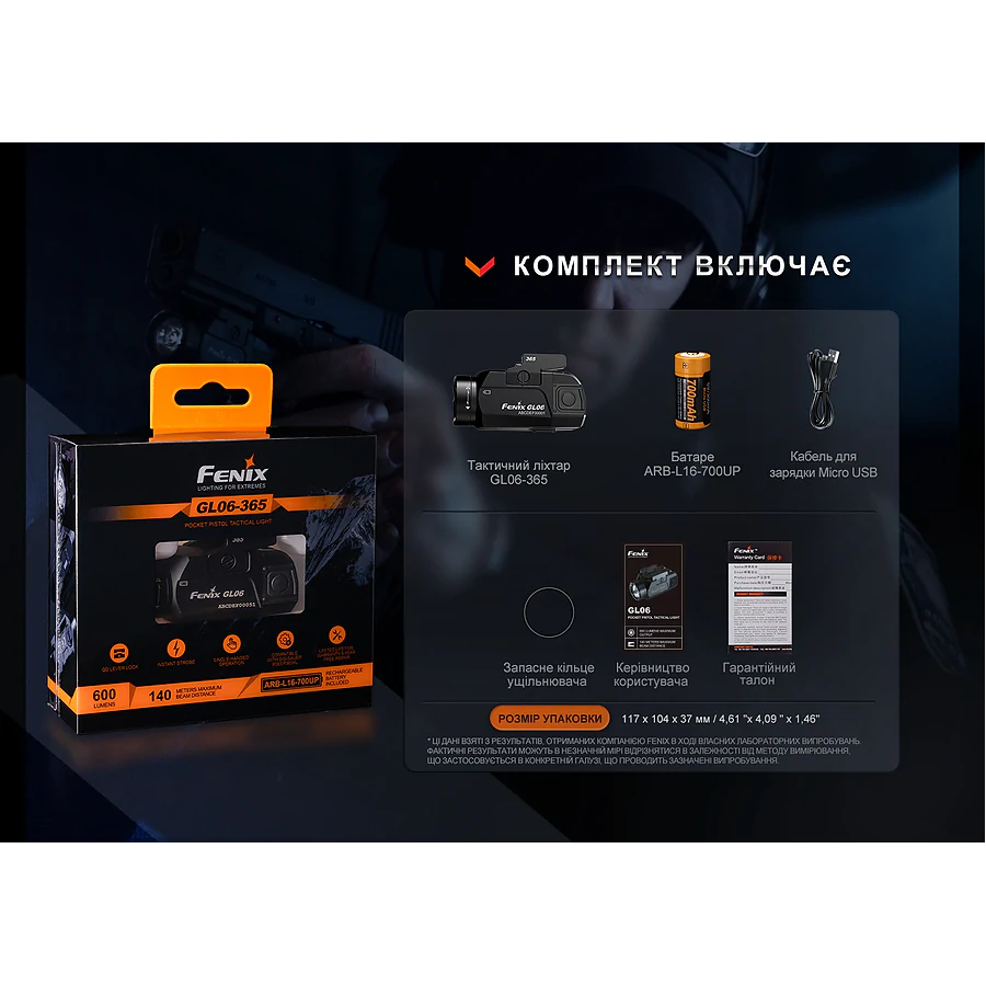 Фонарь для пистолета Fenix GL06-365