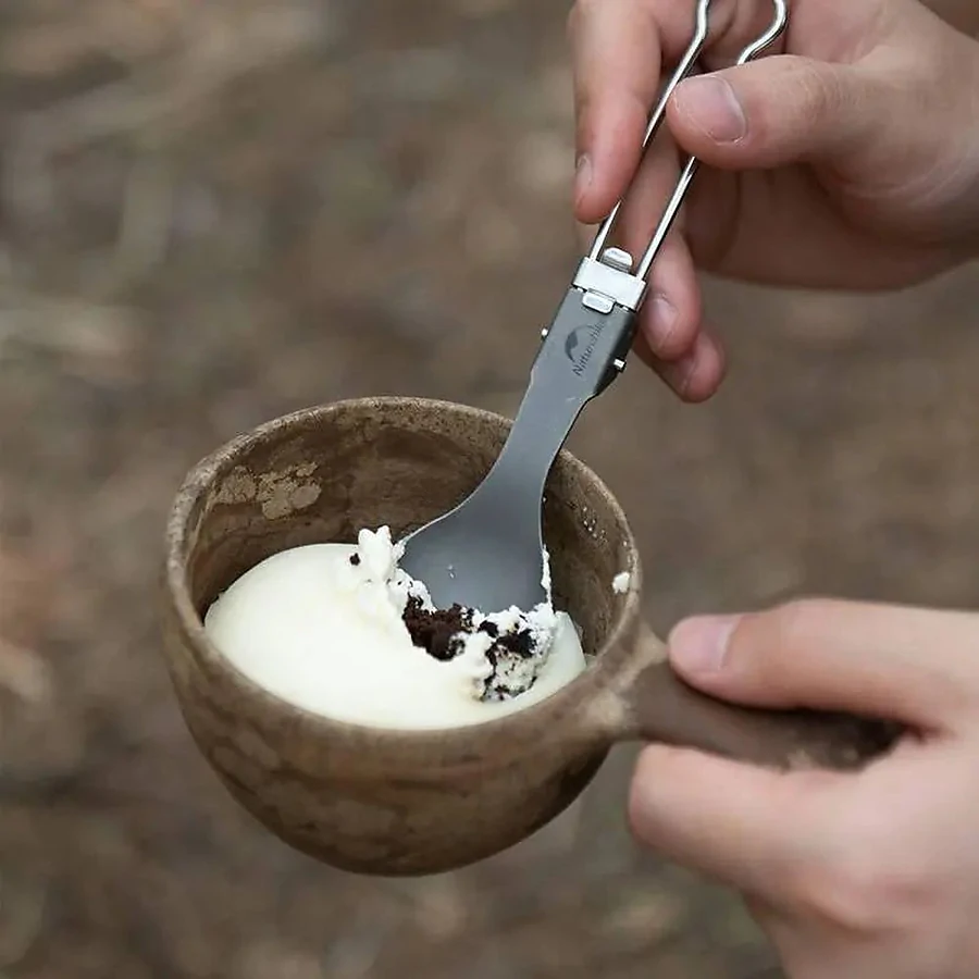 Ложка титанова з мішечком Naturehike Titanium NH19C001-J. Сіра