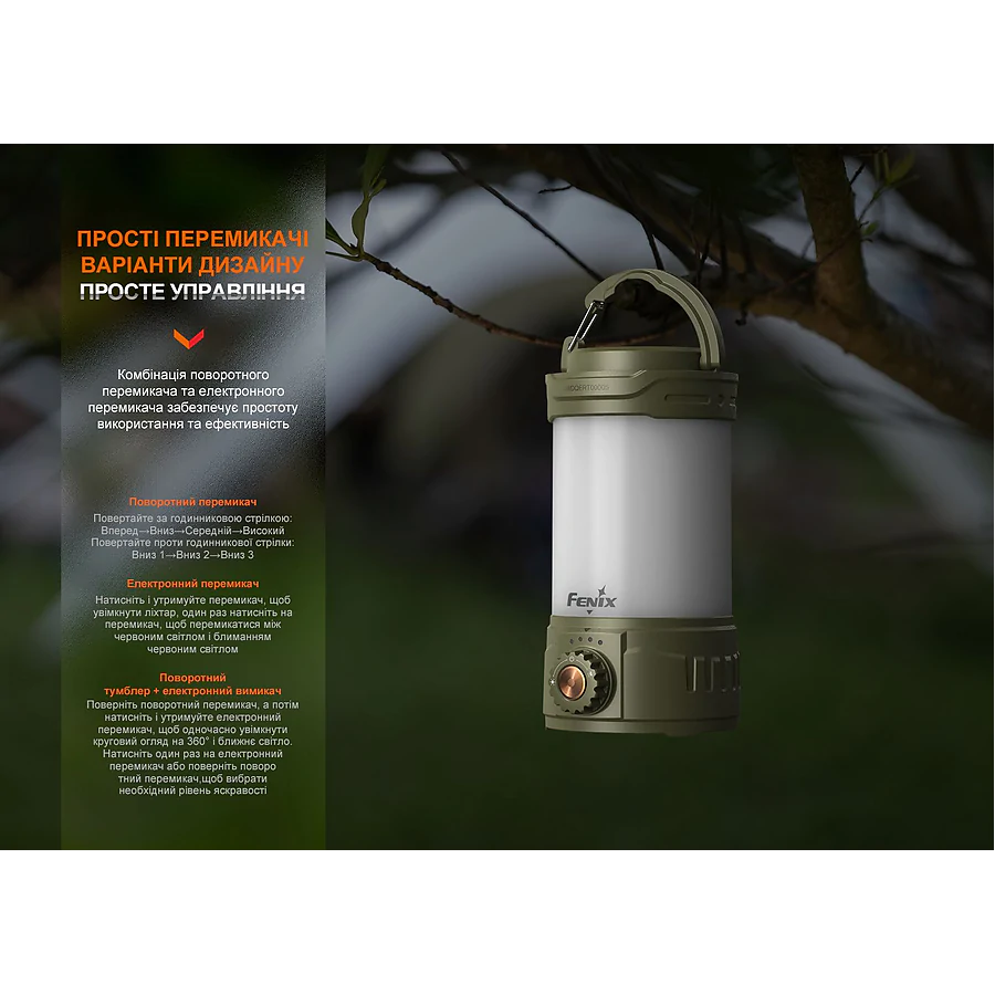 Фонарь кемпинговый Fenix ​​CL26R Pro, темно-зеленый