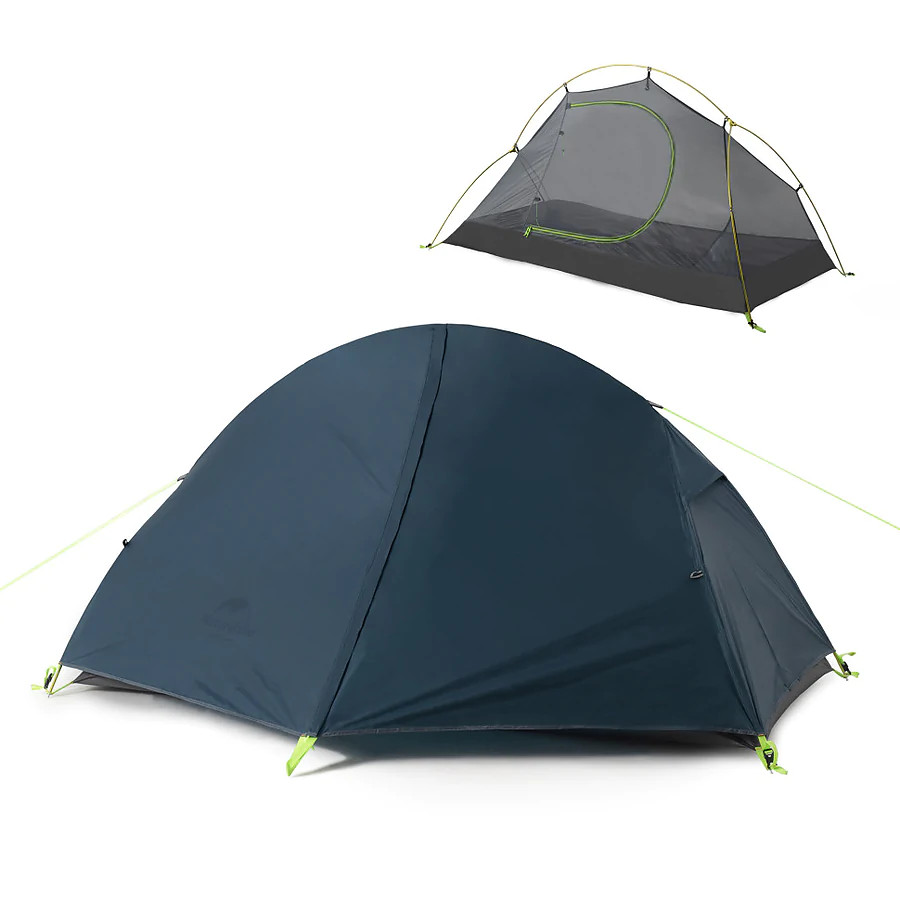 Палатка сверхлегкая одноместная с футпринтом Naturehike Cycling 1 NH18A095-D, 210T, темно-синий