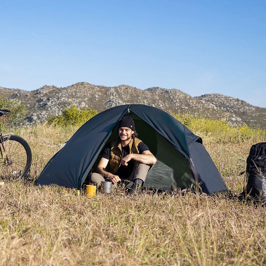 Палатка сверхлегкая одноместная с футпринтом Naturehike Cycling 1 NH18A095-D, 210T, темно-синий