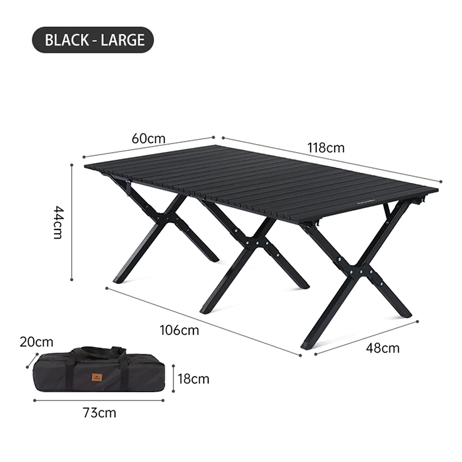Раскладной стол большой Naturehike CNK2300JU010, алюминий, черный