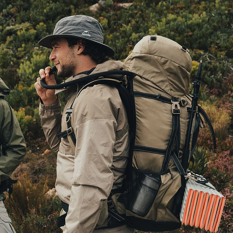 Рюкзак туристичний Naturehike NH70B070-B, 70л+5л, світло-коричневий